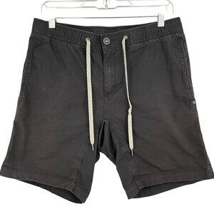 Vuori Ripstop Shorts Charcoal Gray Size M Drawstring Zip Pocket Cargo Hike